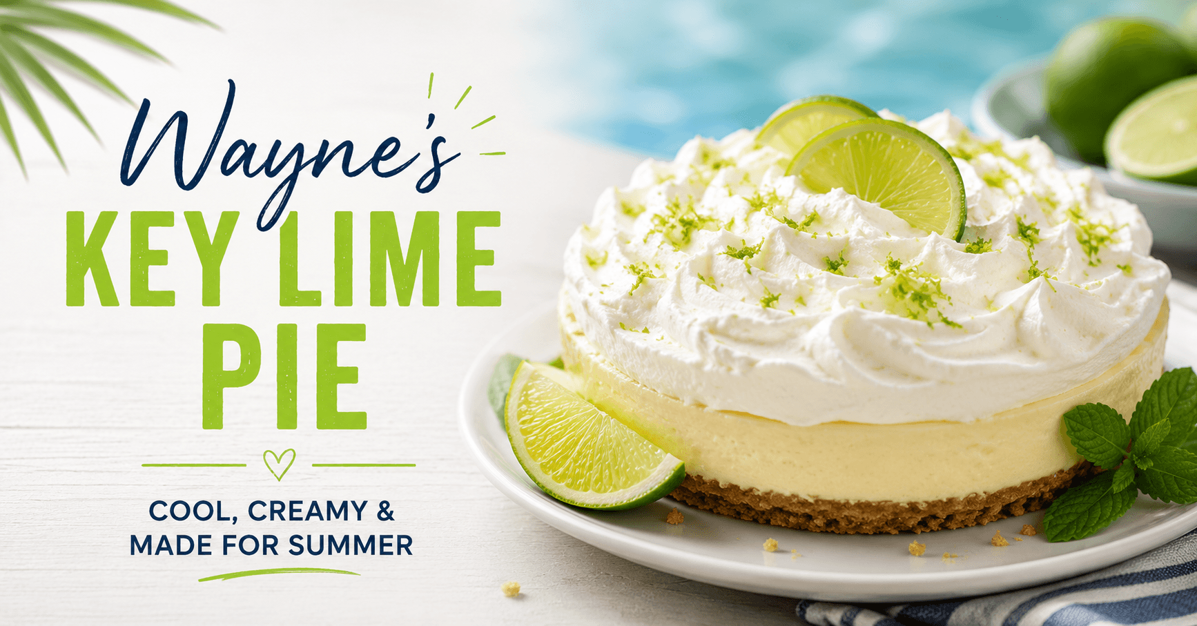 Homemade no-bake key lime pie perfect for summer pool parties in Corpus Christi